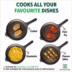 Super Smooth Cast Iron Shallow Fry Pan,Pre-seasoned, Nonstick, 100% Pure, Toxin-free, Induction, 25.4cm, 1.8kg