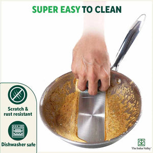 TurboCuk Tri-ply Stainless Steel Cookware Set: Free ₹600 Wood Chopping Board+ Kadai+ Fry Pan, Premium Quality, 3 Layer Thick Body, 100% Toxin-free, Non-stick, Induction & Gas