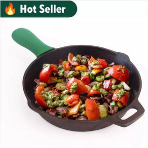 Super Smooth Cast Iron Fry Pan, Silicon Handle, 100% Pure, Toxin-free,Pre-seasoned, Induction, Non-stick, 20.3/25.4cm, 1.3/1.7L, 2.3/2.4kg