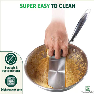 TurboCuk Tri-ply Stainless Steel Fry Pan, Premium 3 Layer Thick Body, Induction, Non-stick, 23.4/25.4/28 cm, 1.5/1.7/1.9L