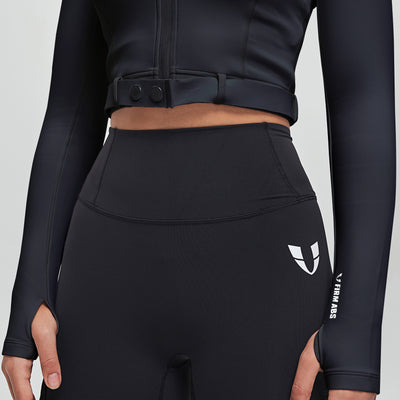 Full-zip Cropped Jacket Plus - Black
