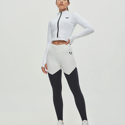 Full-zip Cropped Jacket - White
