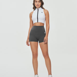Full Zip Padded Tank - White