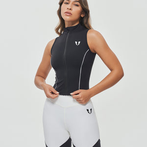 Full Zip Tank Top - Black