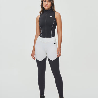 Full Zip Tank Top - Black