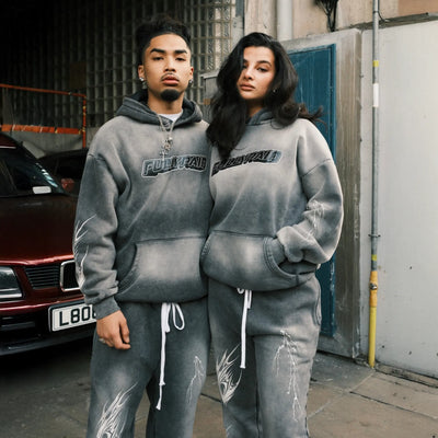 Fully Paid Acid Wash Grey Hoodie