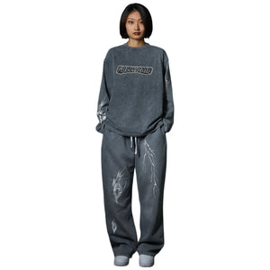 Fully Paid Acid Wash L/S Grey T Shirt