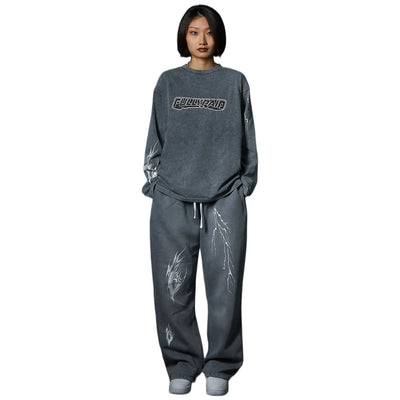 Fully Paid Acid Wash L/S Grey T Shirt