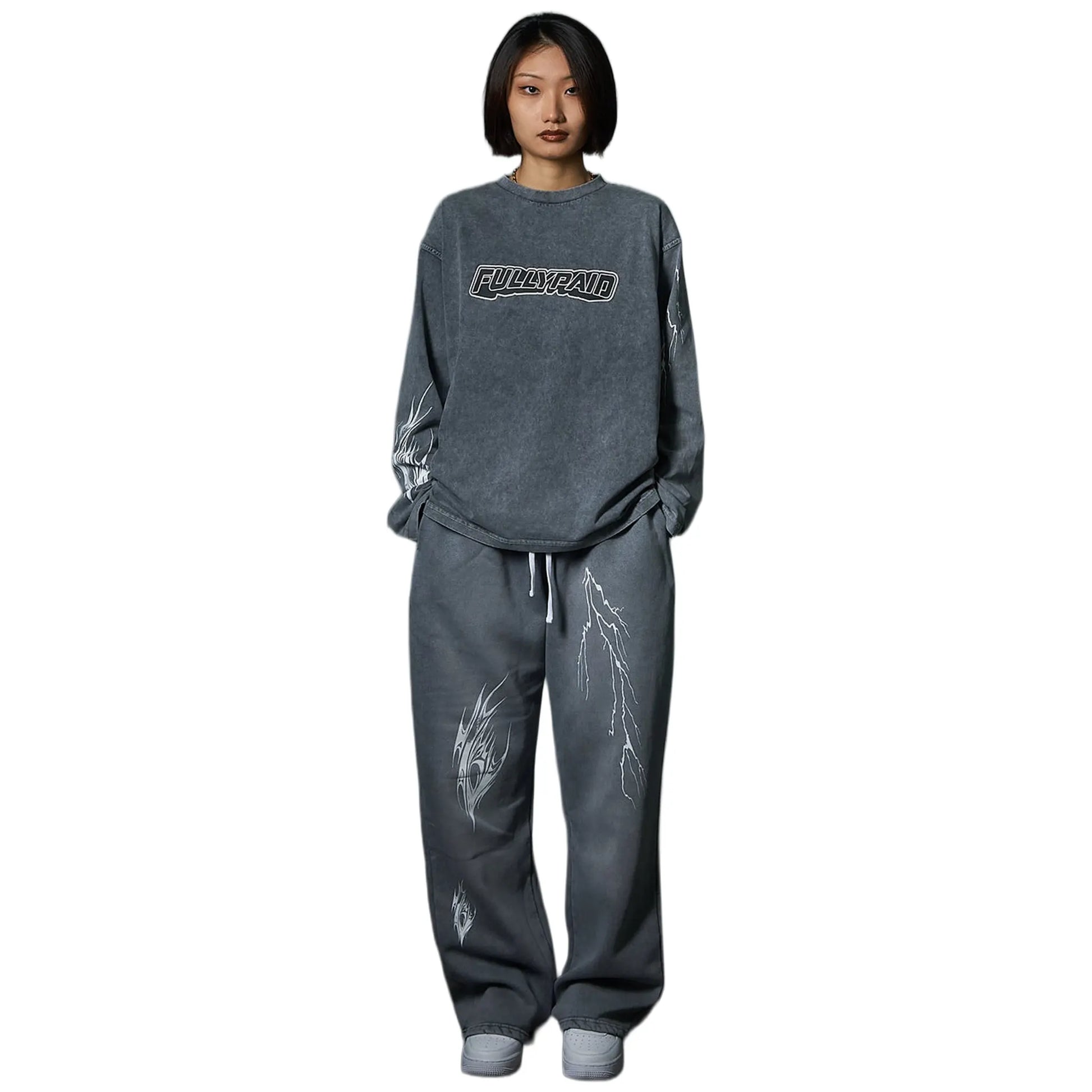 Fully Paid Acid Wash L/S Grey T Shirt