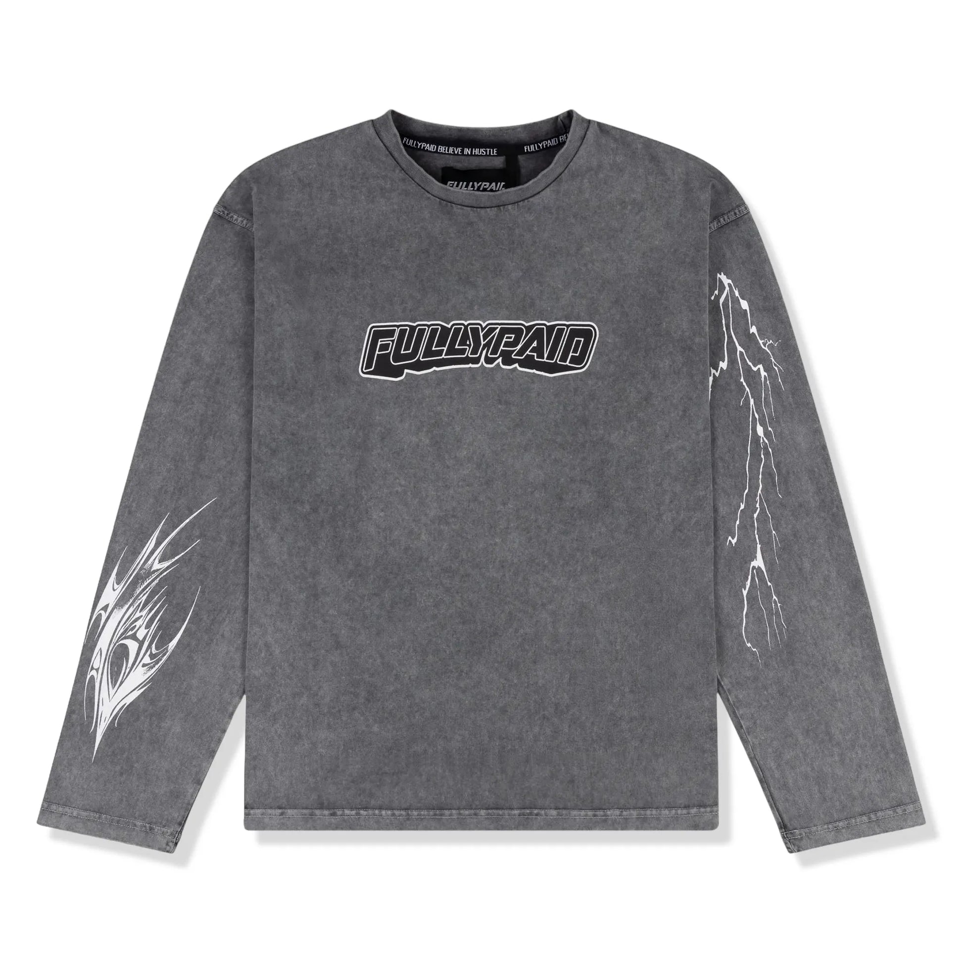 Fully Paid Acid Wash L/S Grey T Shirt