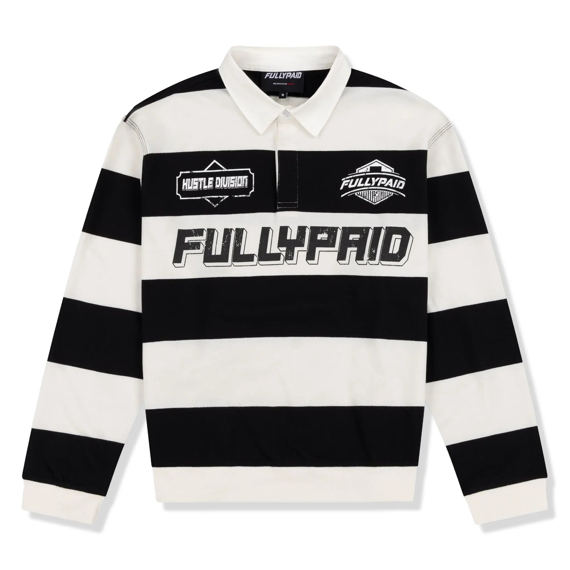 Fully Paid Hustle Division Black White Polo Shirt