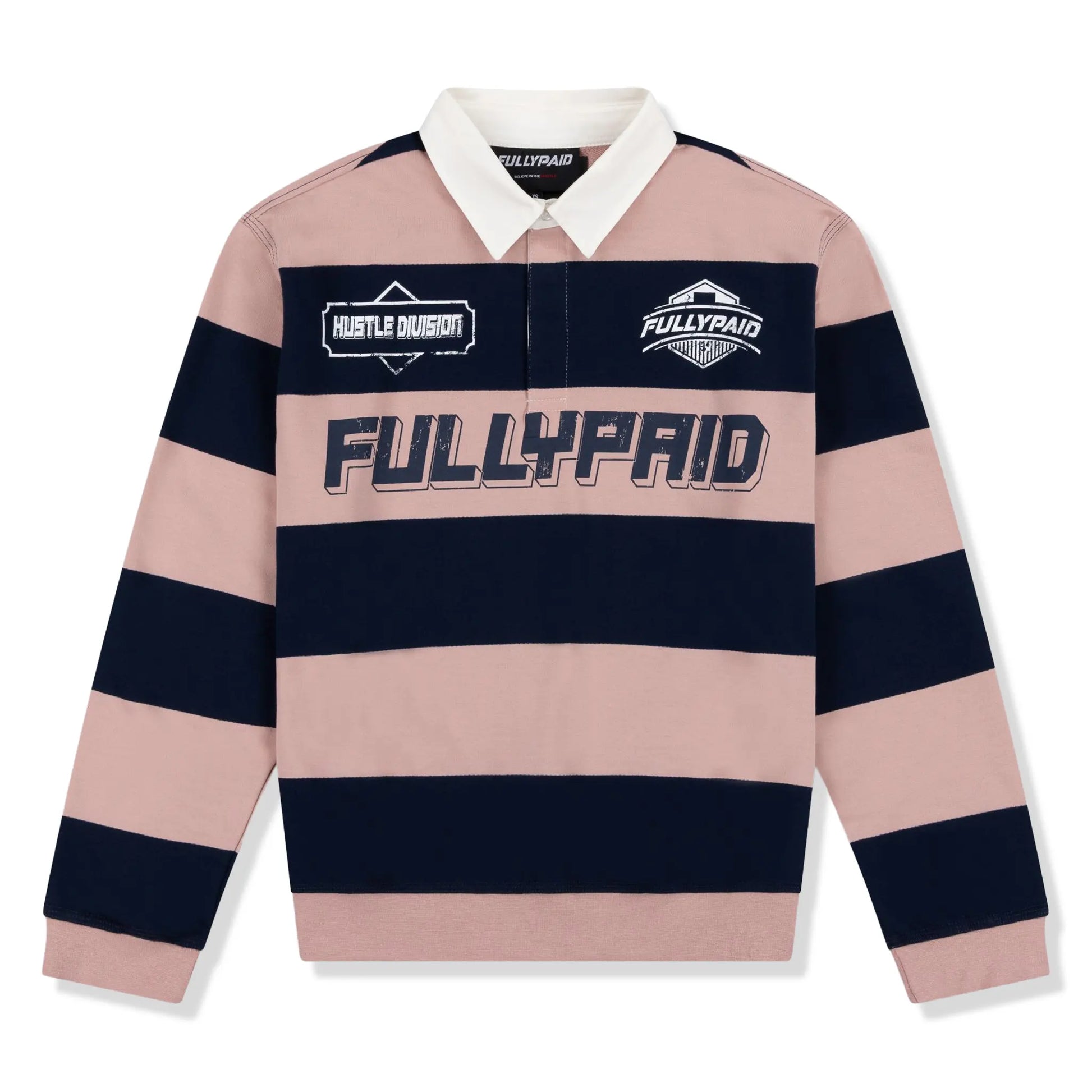 Fully Paid Hustle Division Navy Pink Polo Shirt