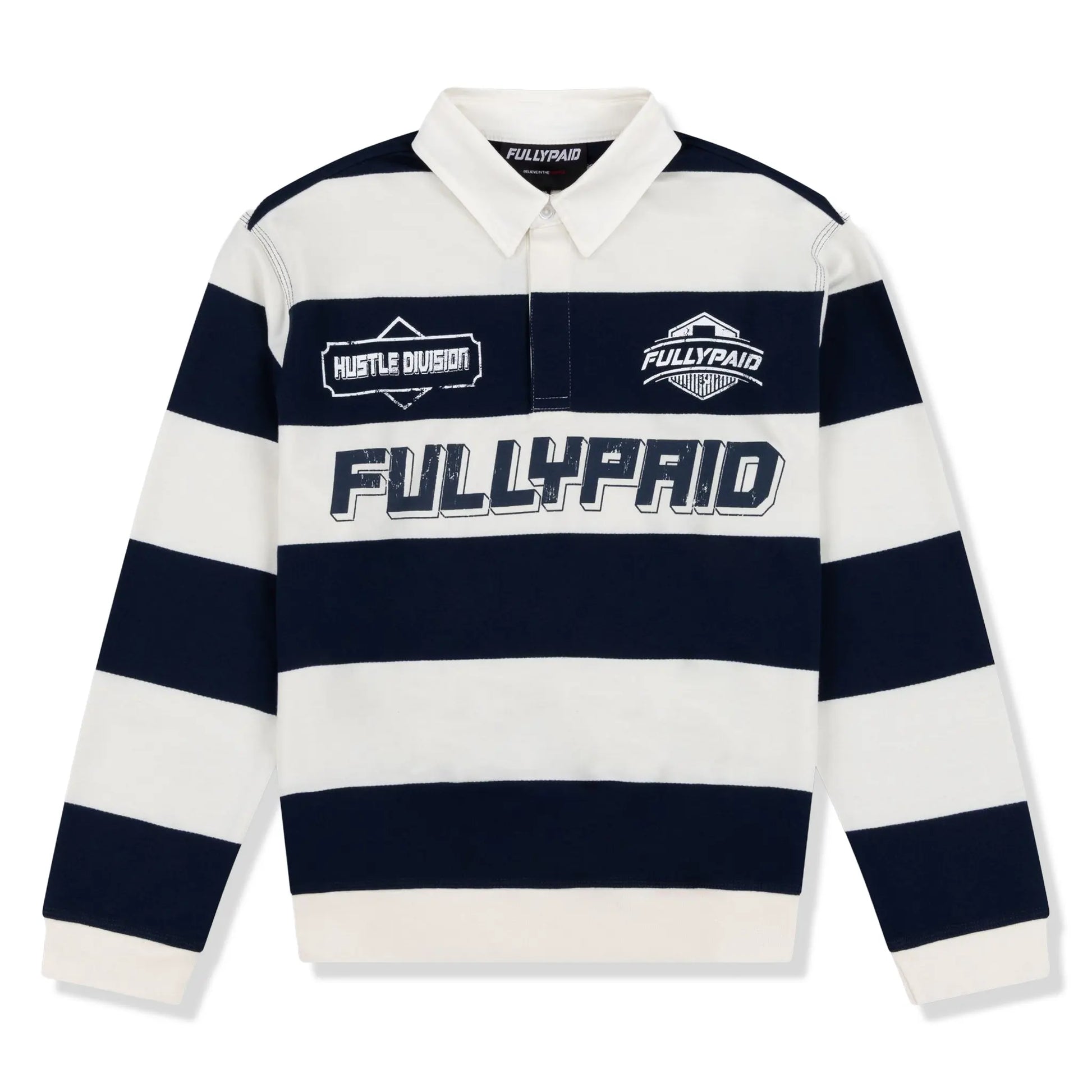 Fully Paid Hustle Division Navy White Polo Shirt