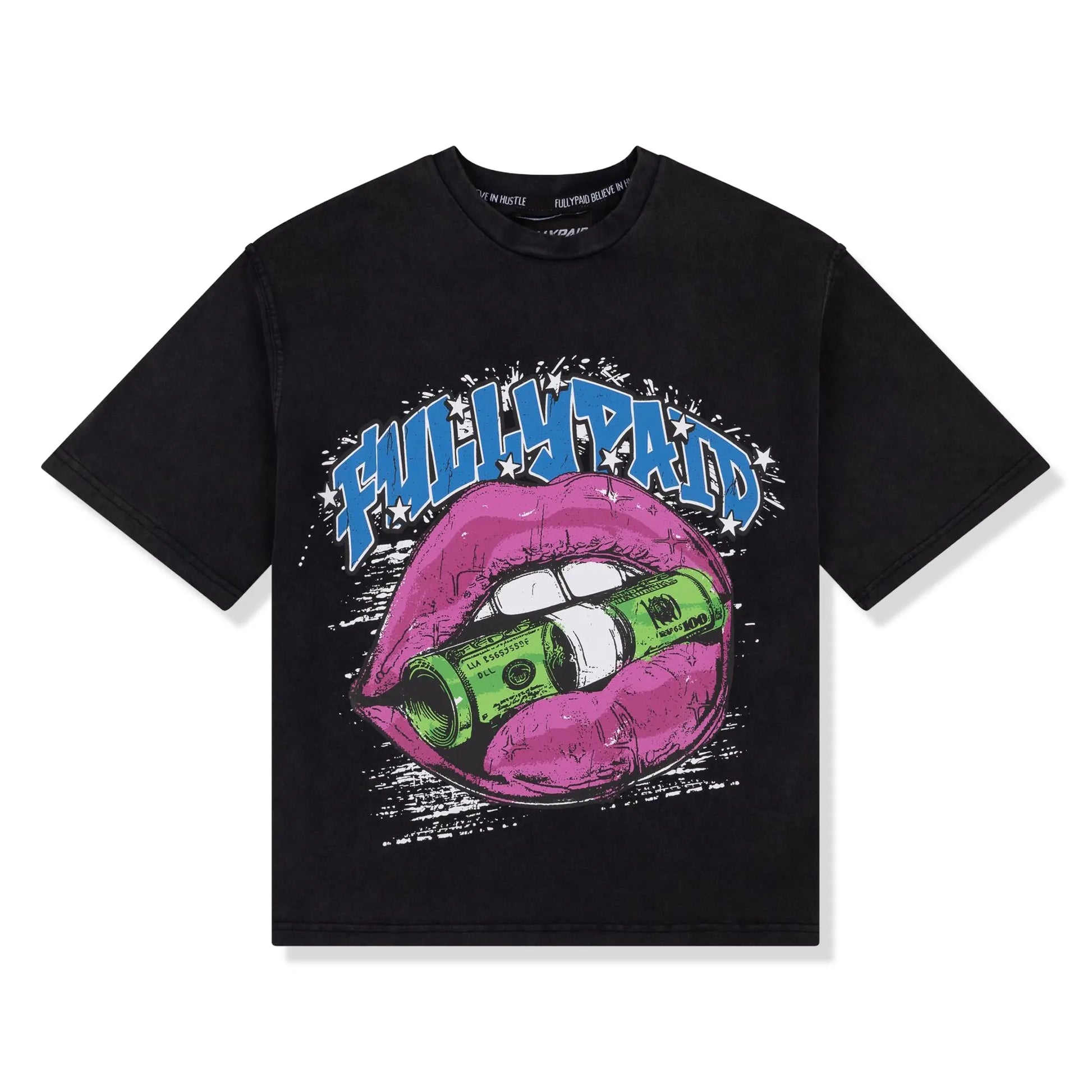 Fully Paid Mouth Grapic Acid Wash Black T-Shirt