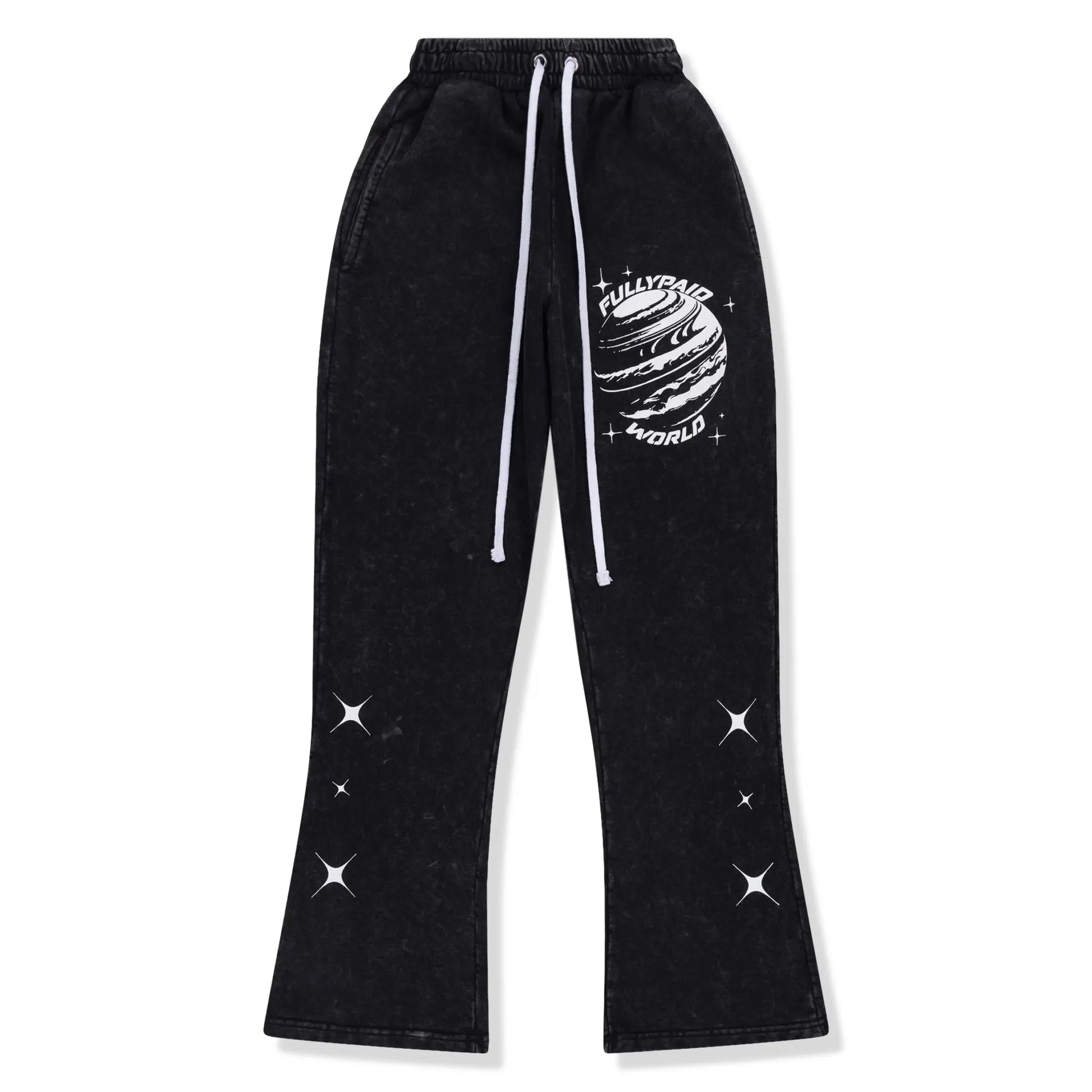 Fully Paid World Acid Wash Black Sweatpants