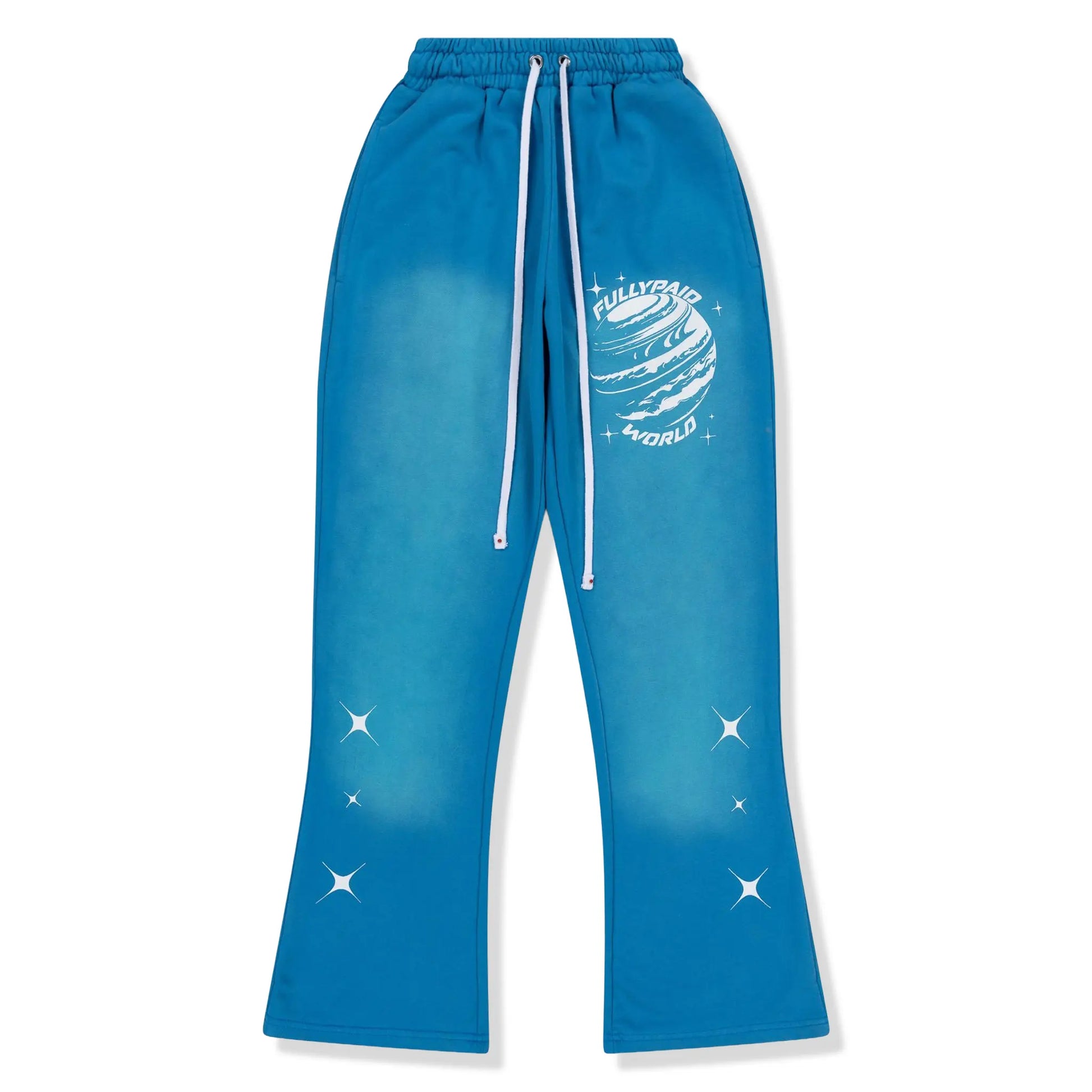 Fully Paid World Acid Wash Blue White Sweatpants
