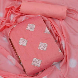 Gajari Embroidered Chanderi Dress Material