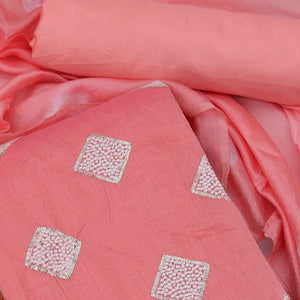Gajari Embroidered Chanderi Dress Material