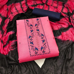 Gajari Embroidered Cotton Blend Dress Material