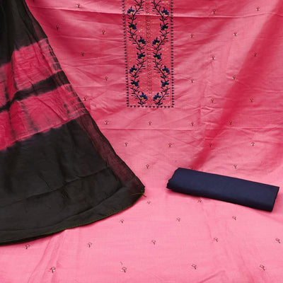 Gajari Embroidered Cotton Blend Dress Material