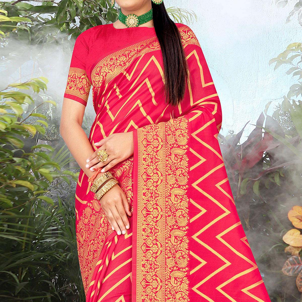 Gajari Festive Wear Woven Banarasi Silk Saree