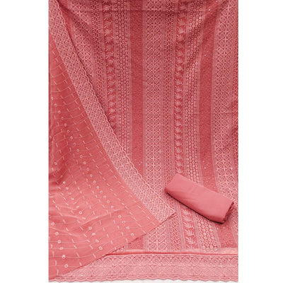 Gajari Lucknowi Embroidered Georgette Dress Material