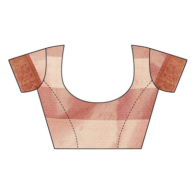 Gajari Pink Festive Wear Floral Woven Silk Saree