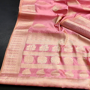 Gajari Pink Festive Wear Soft Jari Woven Art Silk Saree