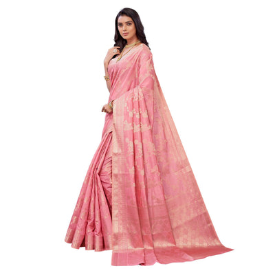 Gajari Pink Festive Wear Woven Art Silk Saree