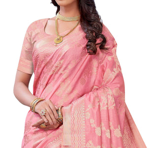 Gajari Pink Festive Wear Woven Art Silk Saree