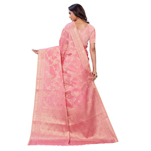 Gajari Pink Festive Wear Woven Art Silk Saree