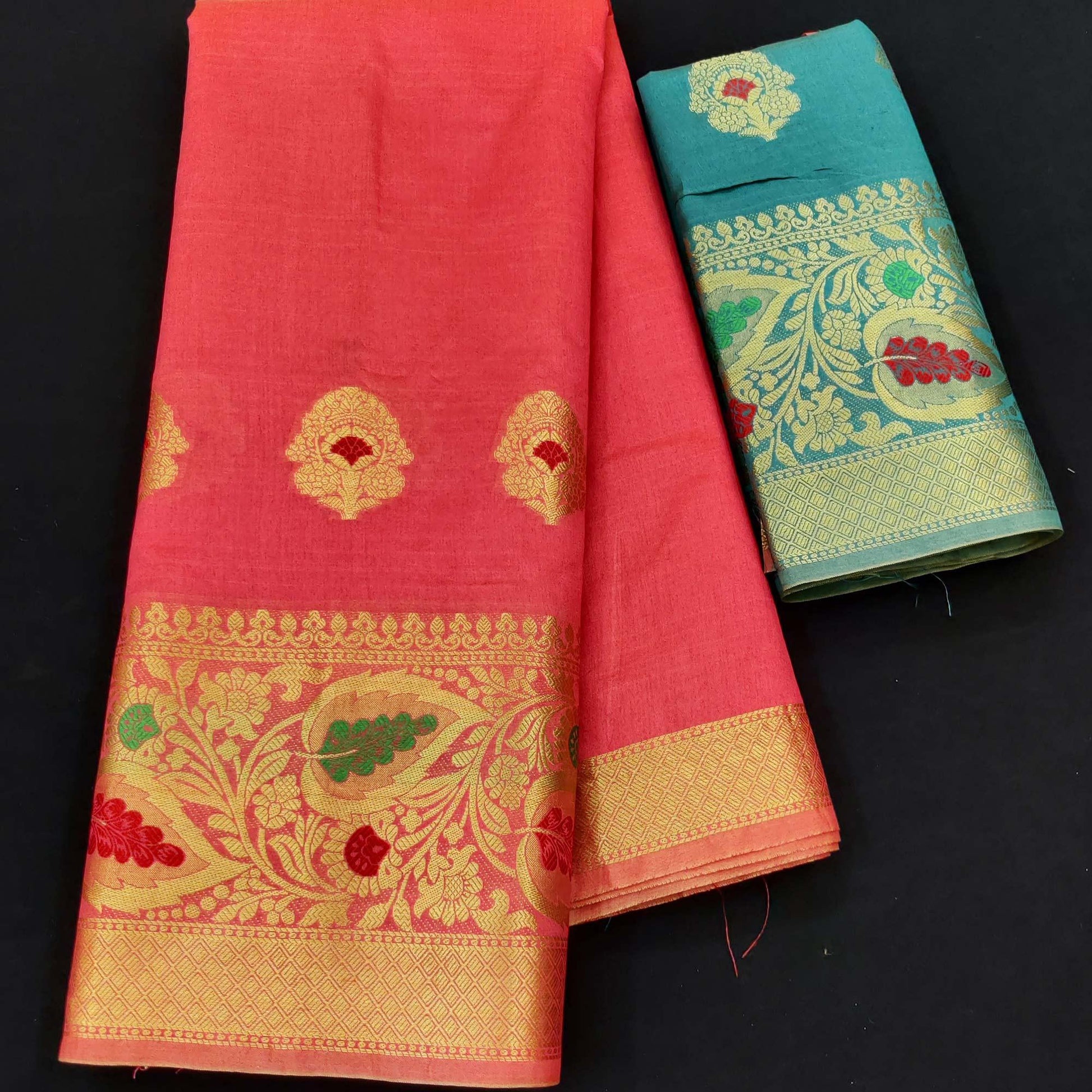 Gajari Pink Festive Wear Woven Banarasi Saree With Butta And Jacquard Border