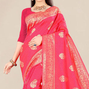 Gajari Pink Festive Wear Woven Banarasi Silk Saree