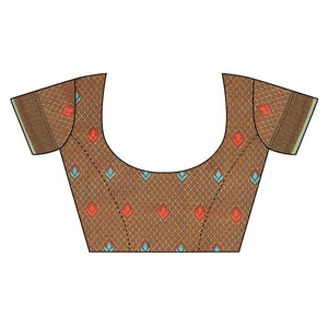 Gajari Pink Festive Wear Woven With Meena Butta Rich Pallu Cotton Saree