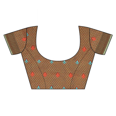 Gajari Pink Festive Wear Woven With Meena Butta Rich Pallu Cotton Saree