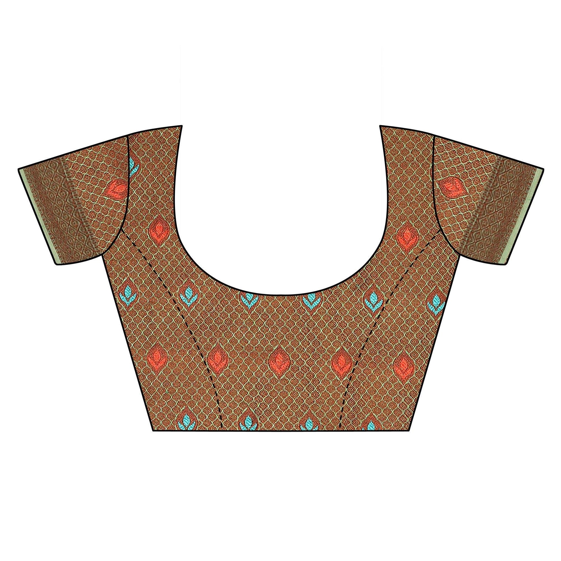 Gajari Pink Festive Wear Woven With Meena Butta Rich Pallu Cotton Saree