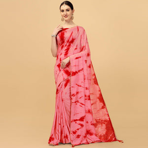 Gajari Pink Sequins Embroidered Chanderi Saree