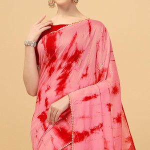 Gajari Pink Sequins Embroidered Chanderi Saree