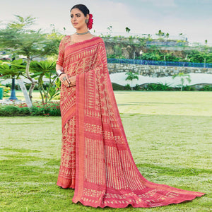 Gajari Printed Cotton Silk Saree