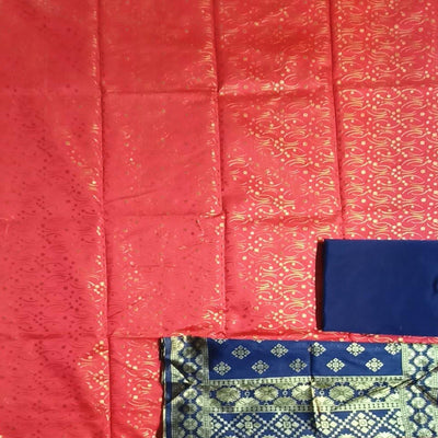 Gajri  Festive Wear Woven Banarasi Silk Dress Material