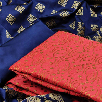 Gajri  Festive Wear Woven Banarasi Silk Dress Material