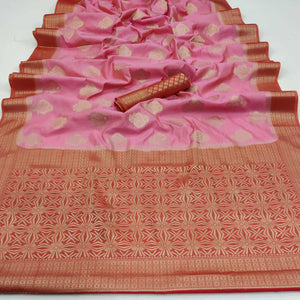 Gajri Pink Festive Wear Woven Art Silk Double Dying Sarees With Zari Border