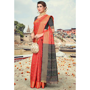 Gajri Pink Woven Jacquard Saree