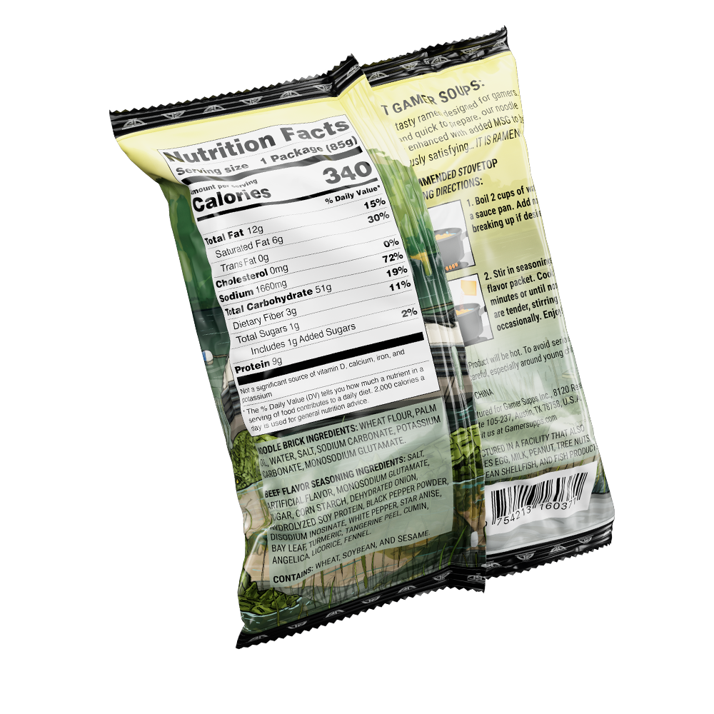 Gamer Soups Instant Noodles- Swamp Assassin Bricks (5 Pack)