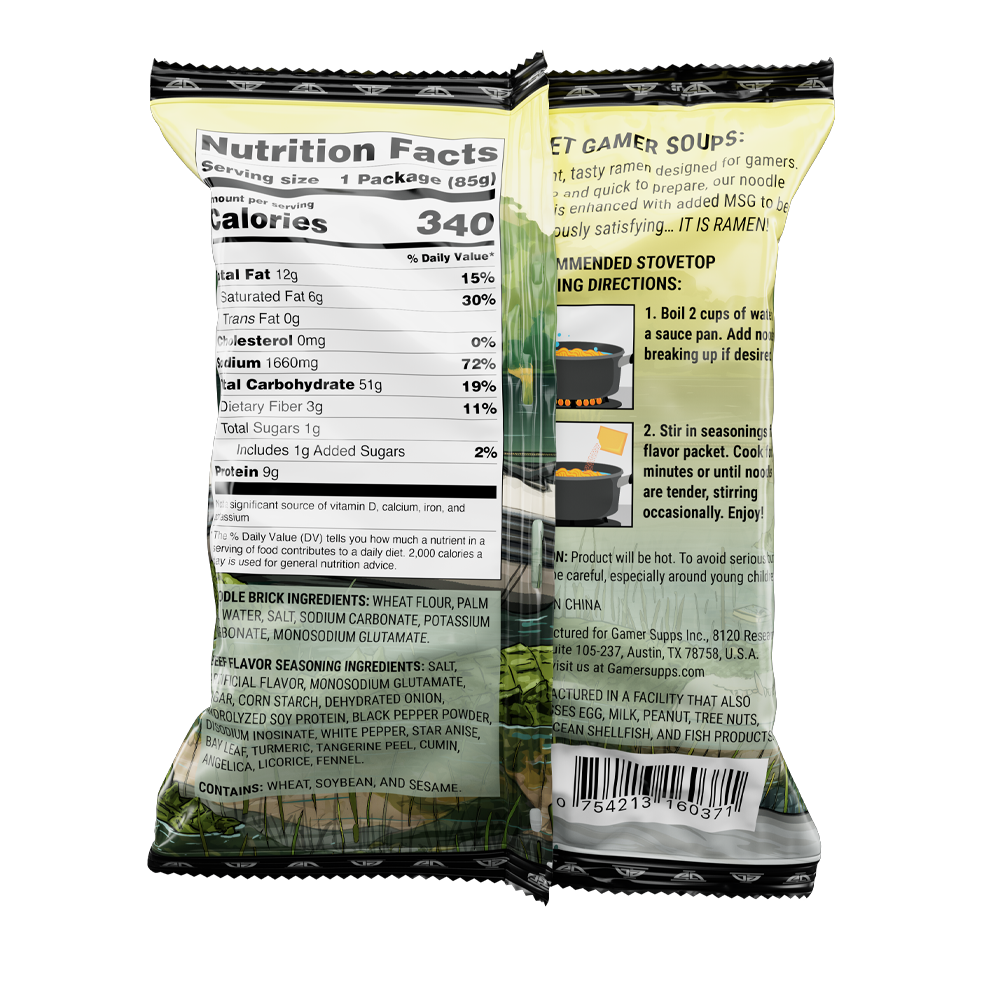 Gamer Soups Instant Noodles- Swamp Assassin Bricks (5 Pack)