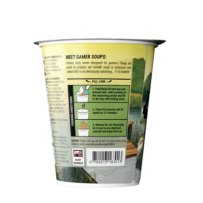 Gamer Soups Instant Noodles - Swamp Assassin (Single Cup)