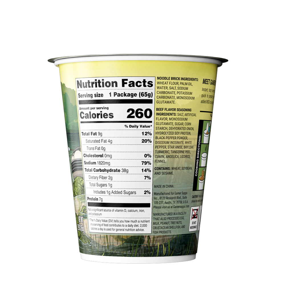 Gamer Soups Instant Noodles - Swamp Assassin (24 Cup Box)