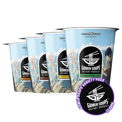 Gamer Soups Instant Noodles - Variety Pack (12 Cup Box)