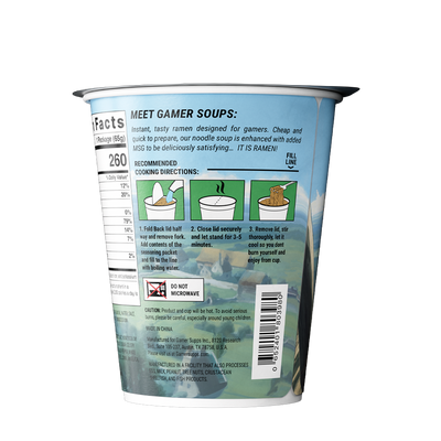 Gamer Soups Instant Noodles - Vegetable (24 Cup Box)