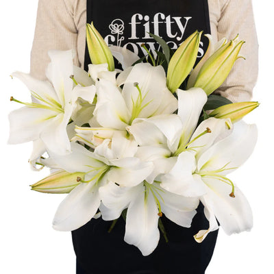 White Gandhara Oriental Lily